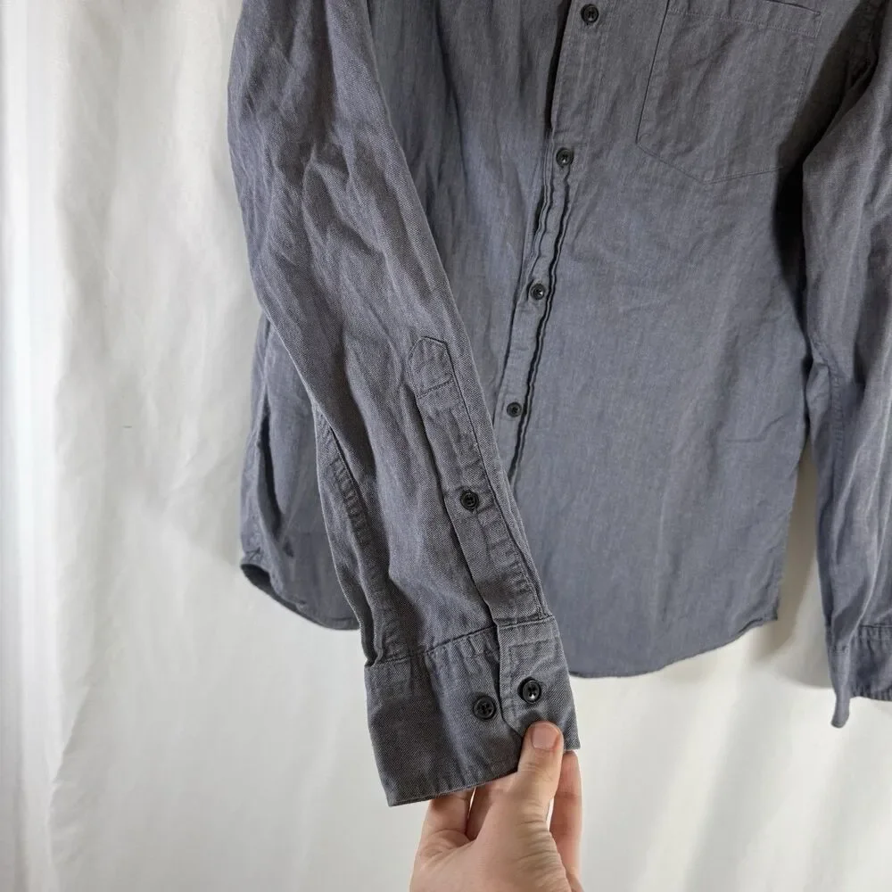 Banana Republic Camden Fit Luxe Flannel Men's Medium Blue Button Up Collared